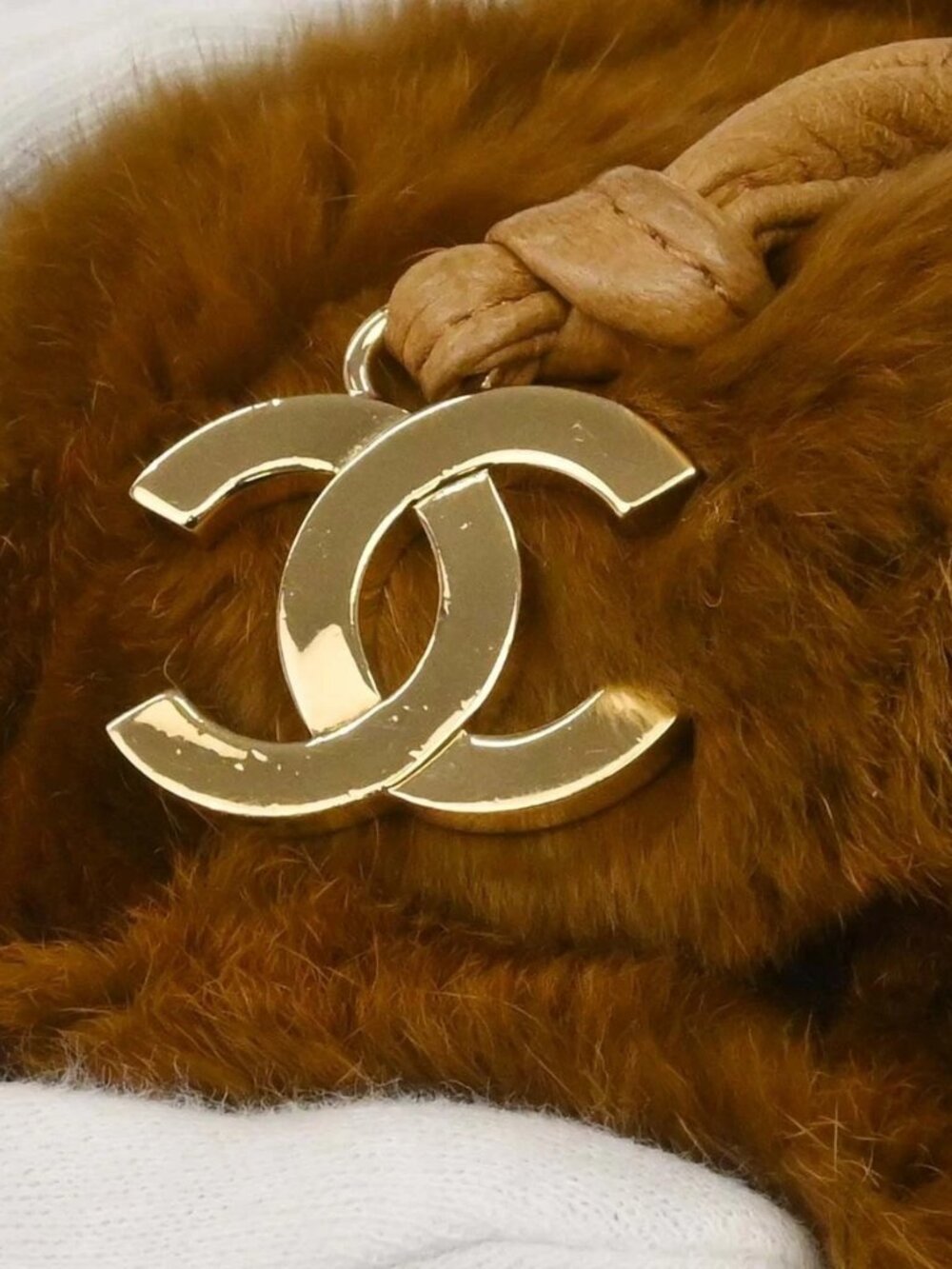 Chanel Brown Lapin Fur Drawstring Shoulder Bag 187287 - Picture 3 of 16